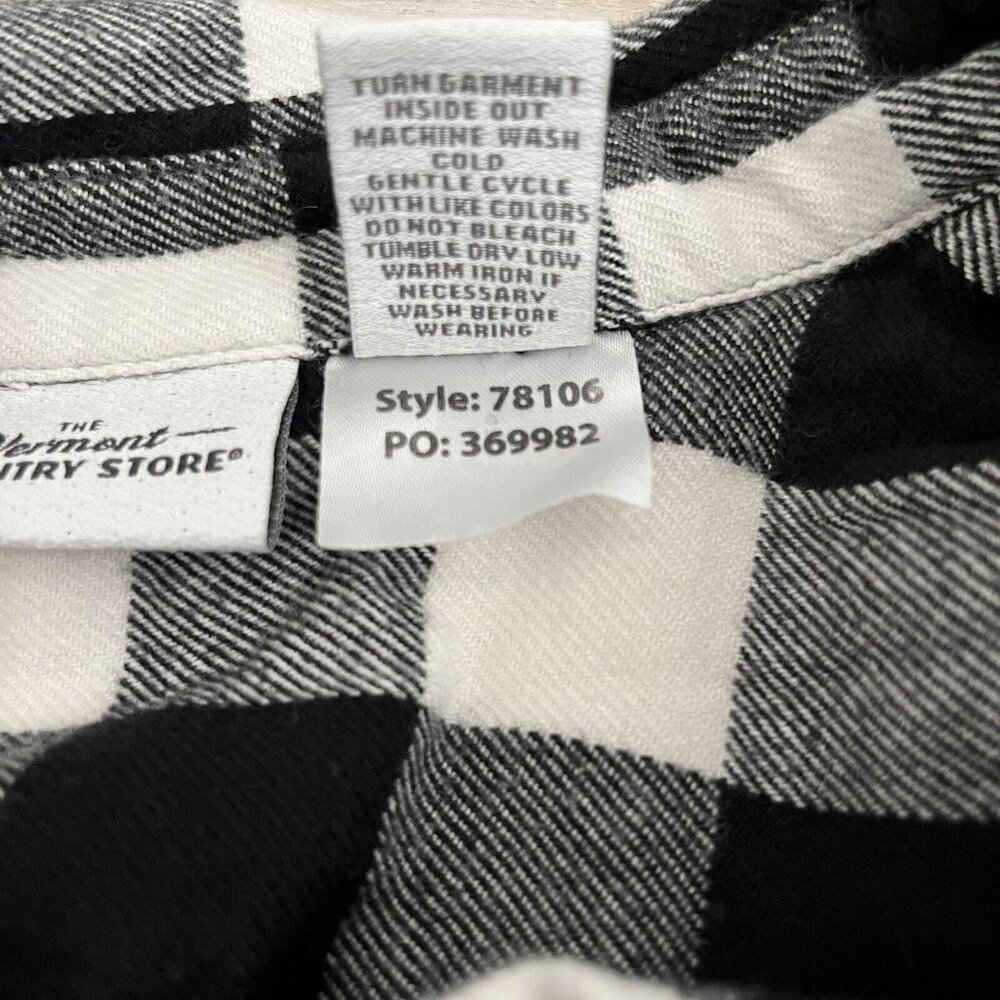 The Vermont Country Store Women's Small Buffalo Check Flannel Boyfriend Shirt - Picture 5 of 8